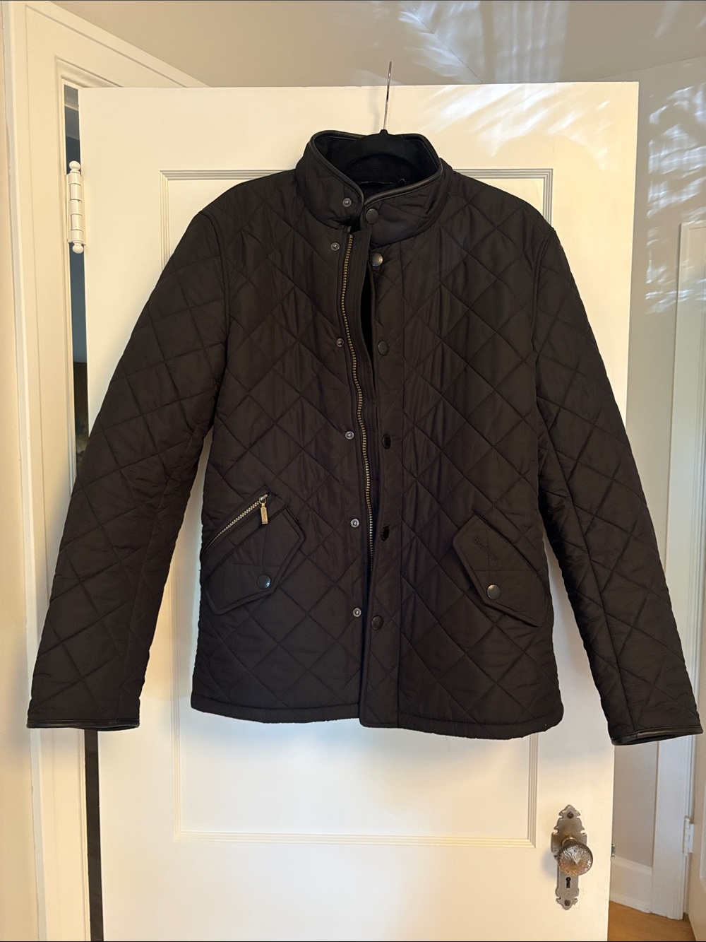 Men’s Quilted Barbor Jacket Black - Picture 1 of 3